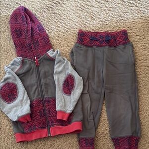 Hanna Andersson Gray and Red Sweatpants Cozy Joggers